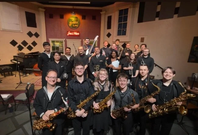 We capped off a wonderful residency with the U.S. Navy Band Great Lakes Protocol Combo with a full house for our concert at the Jazz Lab. The NSU Jazz Lab Ensemble and Jazz Orchestra really brought it. I directed both groups, filling in for my collea