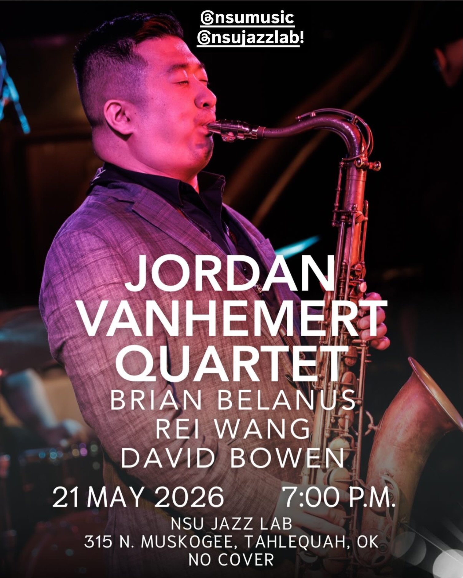 Tomorrow! The trio became a quartet! Excited to welcome Brian Belanus alongside @bassreibowen @drummerdavebowen and myself! Come hear some new music! For free! In Tahlequah!