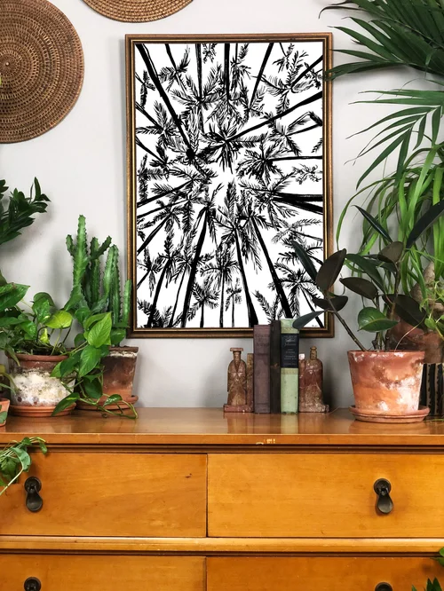 Beach Palms by Dylan Yarter - Illustrated Palm Tree Art Print