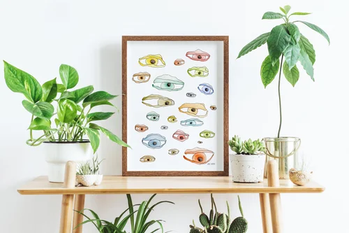 Eyes on Me by Kate Yarter - Painted and Illustrated Watercolor Eyes Art Print