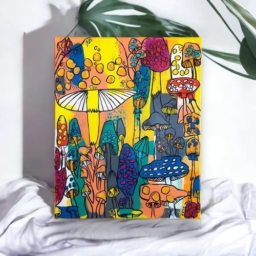 Funky Fungi by Kate Yarter - 16x20” Acrylic on Canvas