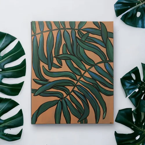 Falling Fronds by Kate Yarter - 16x20” Acrylic on Canvas
