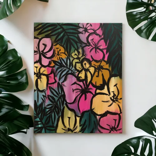Tropic Forest by Kate Yarter - 16x20” Acrylic on Canvas