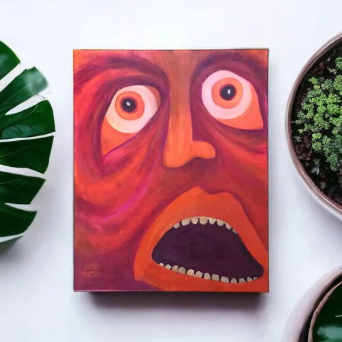 Man in the Fire by Kate Yarter - 16x20” Acrylic on Canvas