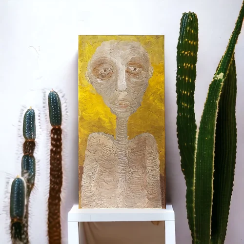 Impasto Portrait by Kate Yarter - 12x24” Acrylic on Canvas