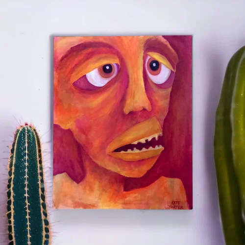 Gazing at Fire by Kate Yarter - 16x20” Acrylic on Canvas