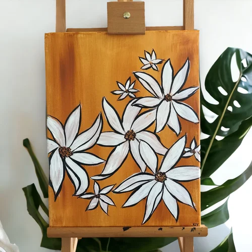 White Daisies by Kate Yarter - 11x14” Acrylic on Canvas