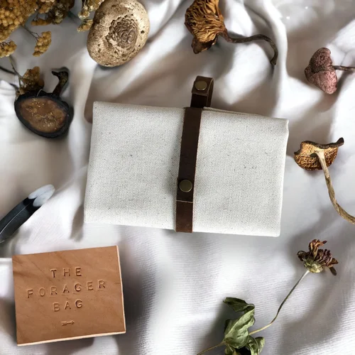 Handmade Foraging Bag - Cotton and Leather
