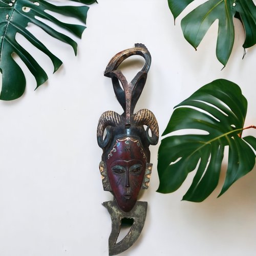 Vintage Ram and Bird Mask from Africa