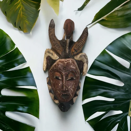 Vintage Bird and Ram Mask From Zimbabwe Africa