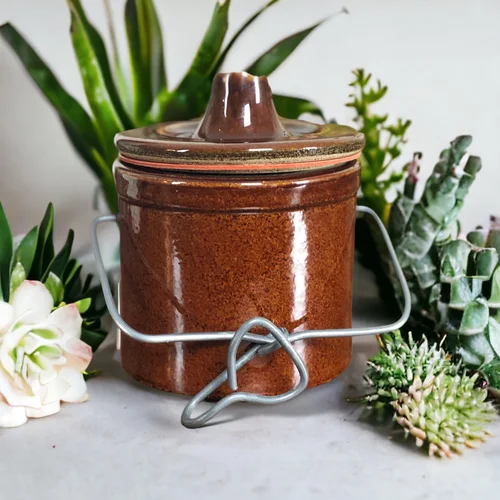 Vintage 1970's Stone Canister with Lid