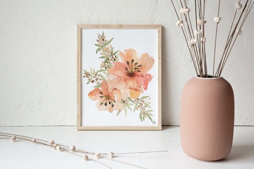 Hibiscus Happy by Kate Yarter - Watercolor Hibiscus Flowers Art Print
