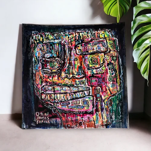 Inner Chaos by Dylan Yarter - 12x12” Mixed Media on Paper