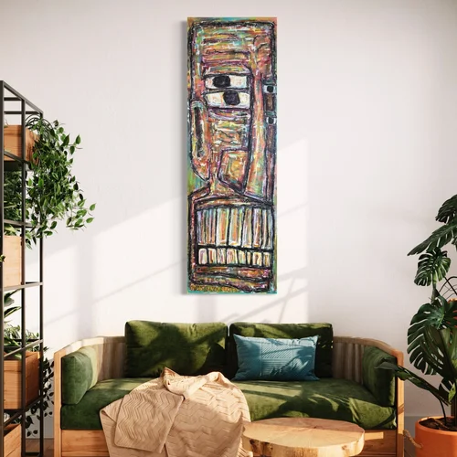 Four Eyed Brute by Dylan Yarter - 60x24” Mixed Media on Gallery Wrapped Canvas
