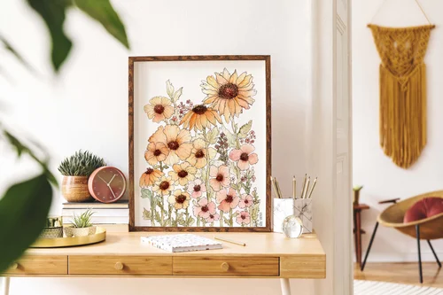 Wild Fields by Kate Yarter- Hand Painted Watercolor Flowers Art Print