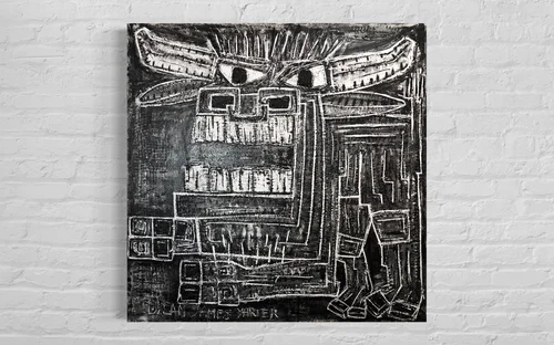 Bull, Fighter by Dylan Yarter - 39x39” Acrylic on Gallery Wrapped Canvas