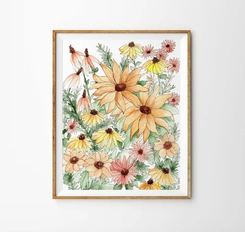 Bouquet of Wildflowers Art Print by Kate Yarter
