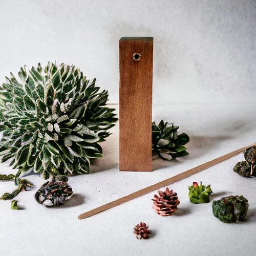 Handcrafted Wooden Incense Holder - Dark Walnut