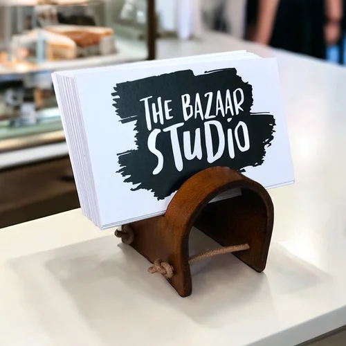 Stained Leather Business Card Holder