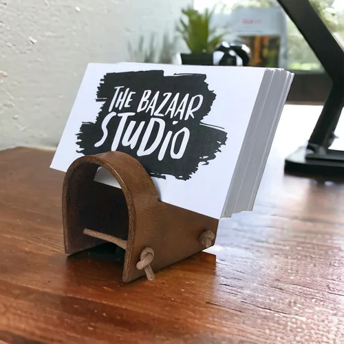 Stained Leather Business Card Holder