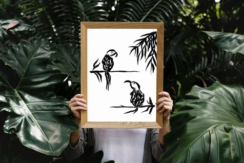 Tropical Love Birds Art Print