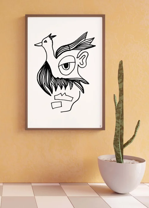 Man Meets Bird Art Print