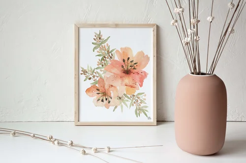 Hibiscus Happy Art Print