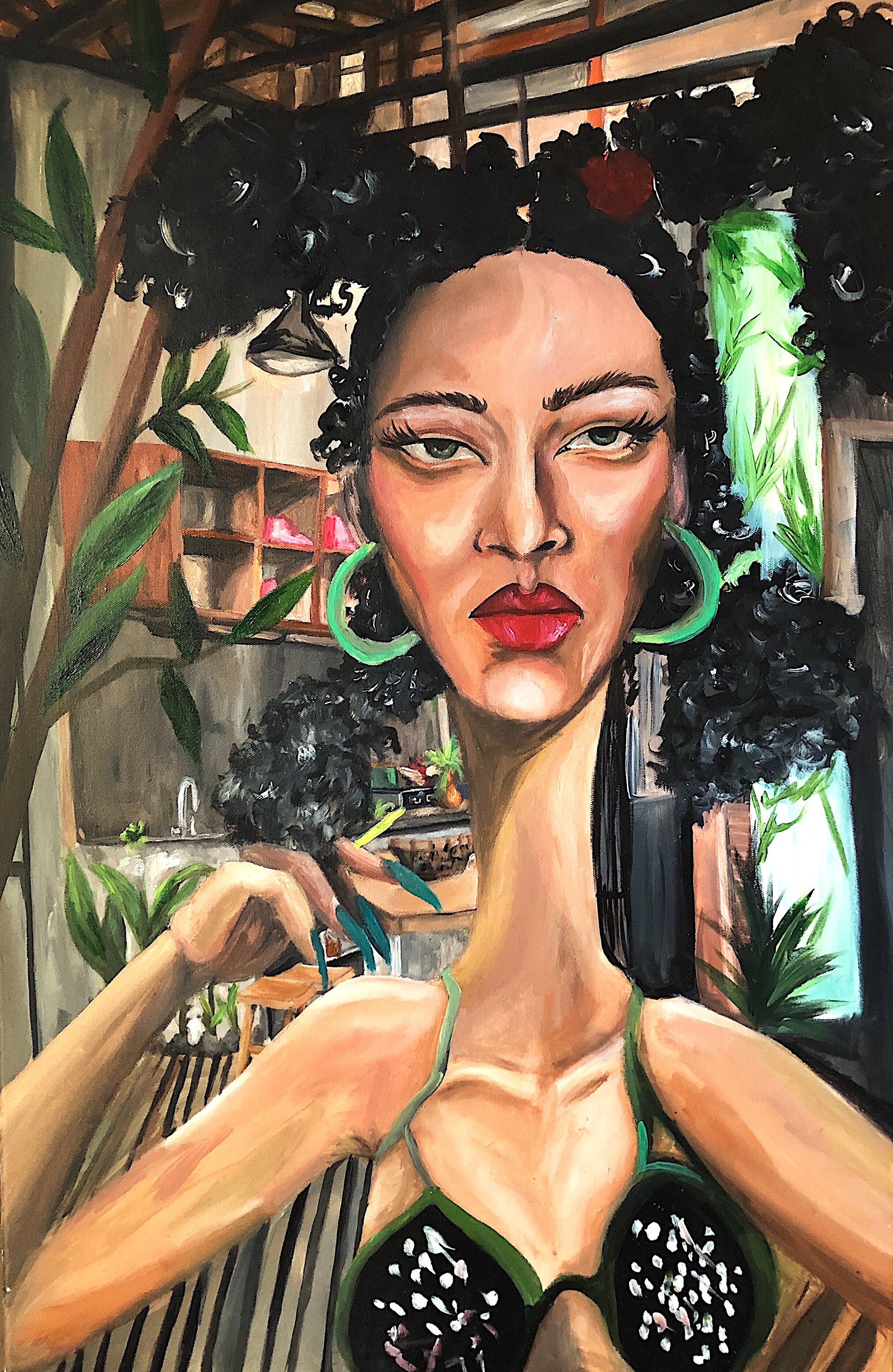 Robyn Dracaena . Acrylic. 24x36in . 2019 (SOLD)