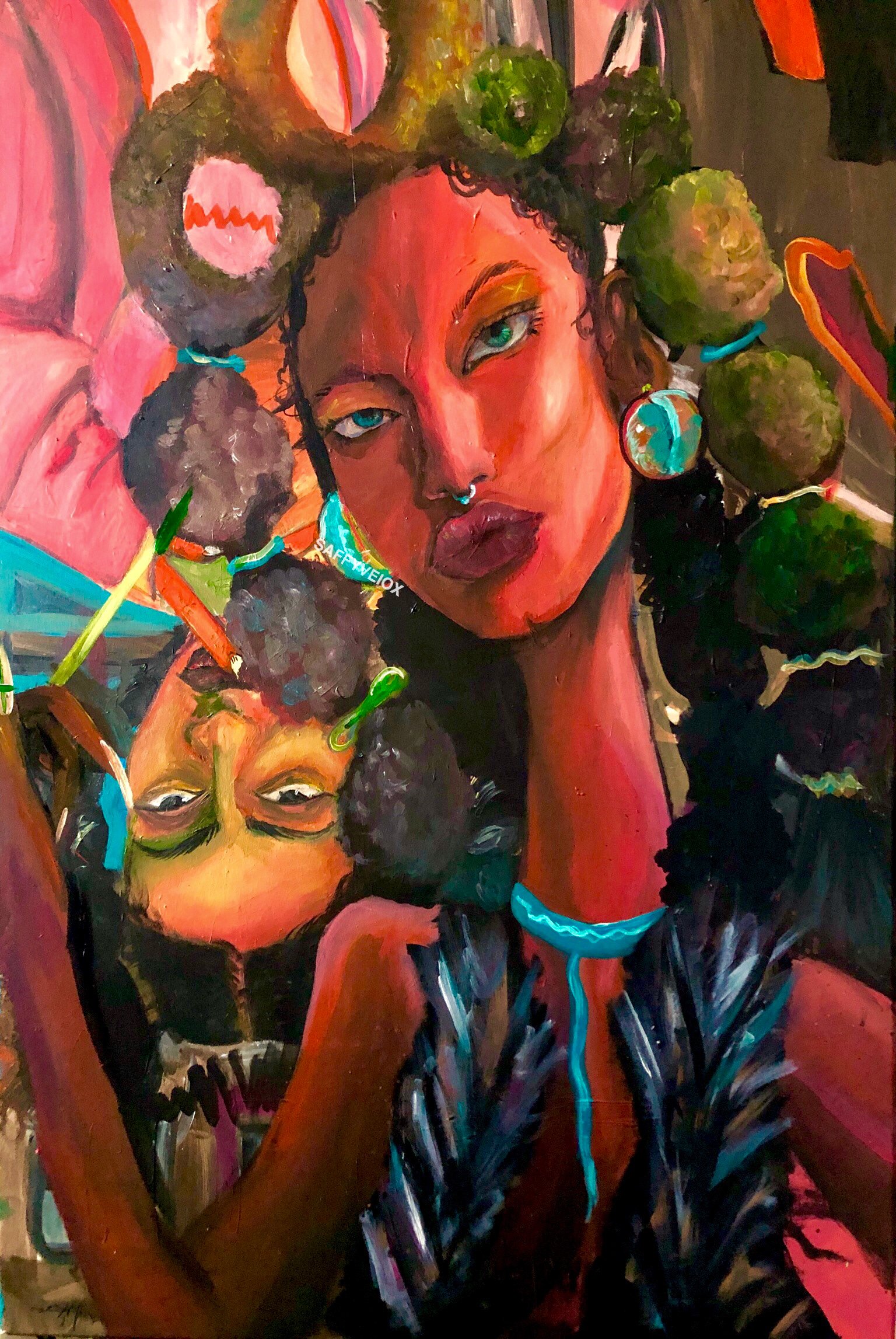 Idris Ome. Acrylic. 24x36in. 2019 (SOLD)