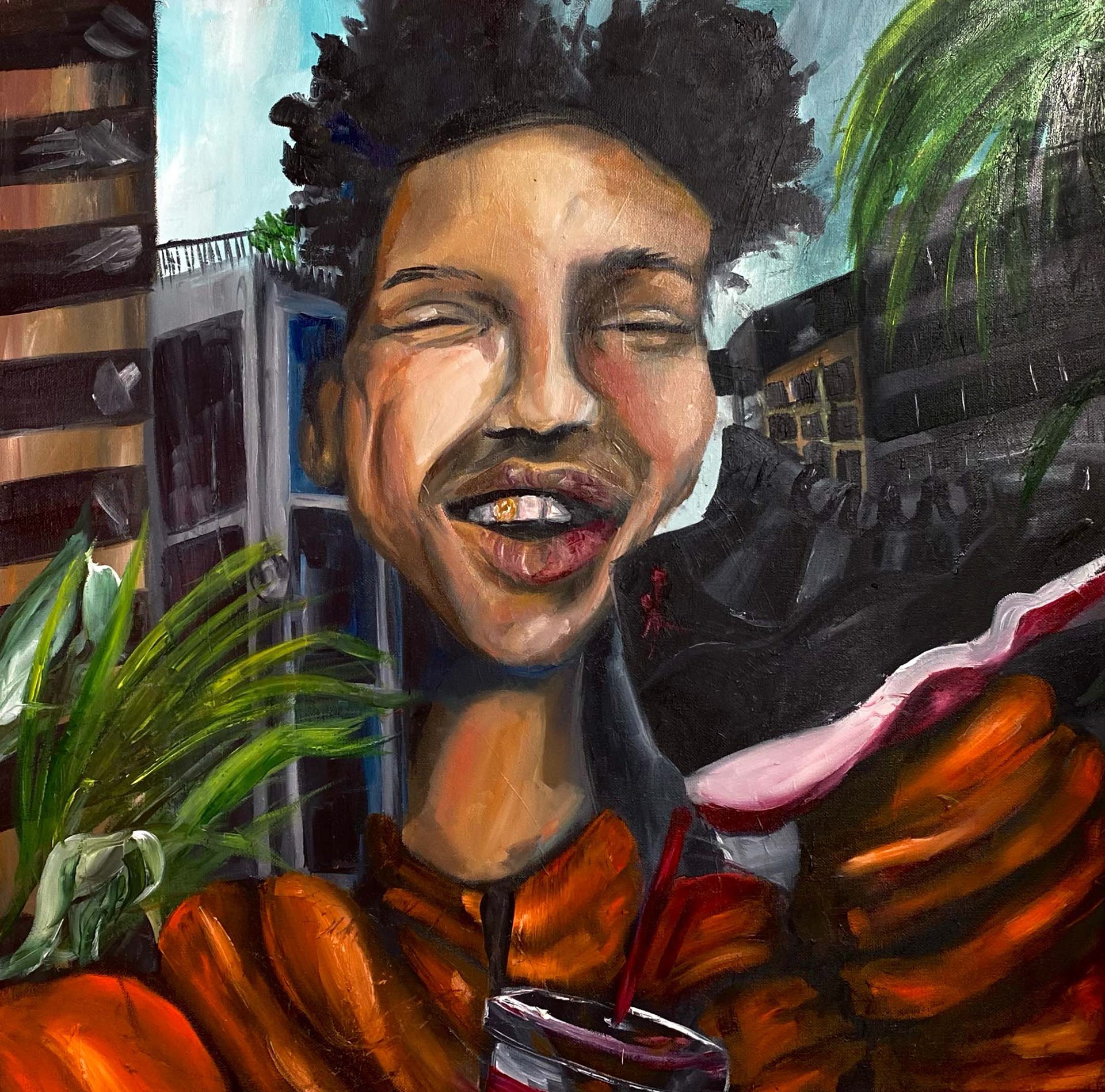 I Just Thought About It Too, Oil on Canvas 25x25in, 2021 Pt 2