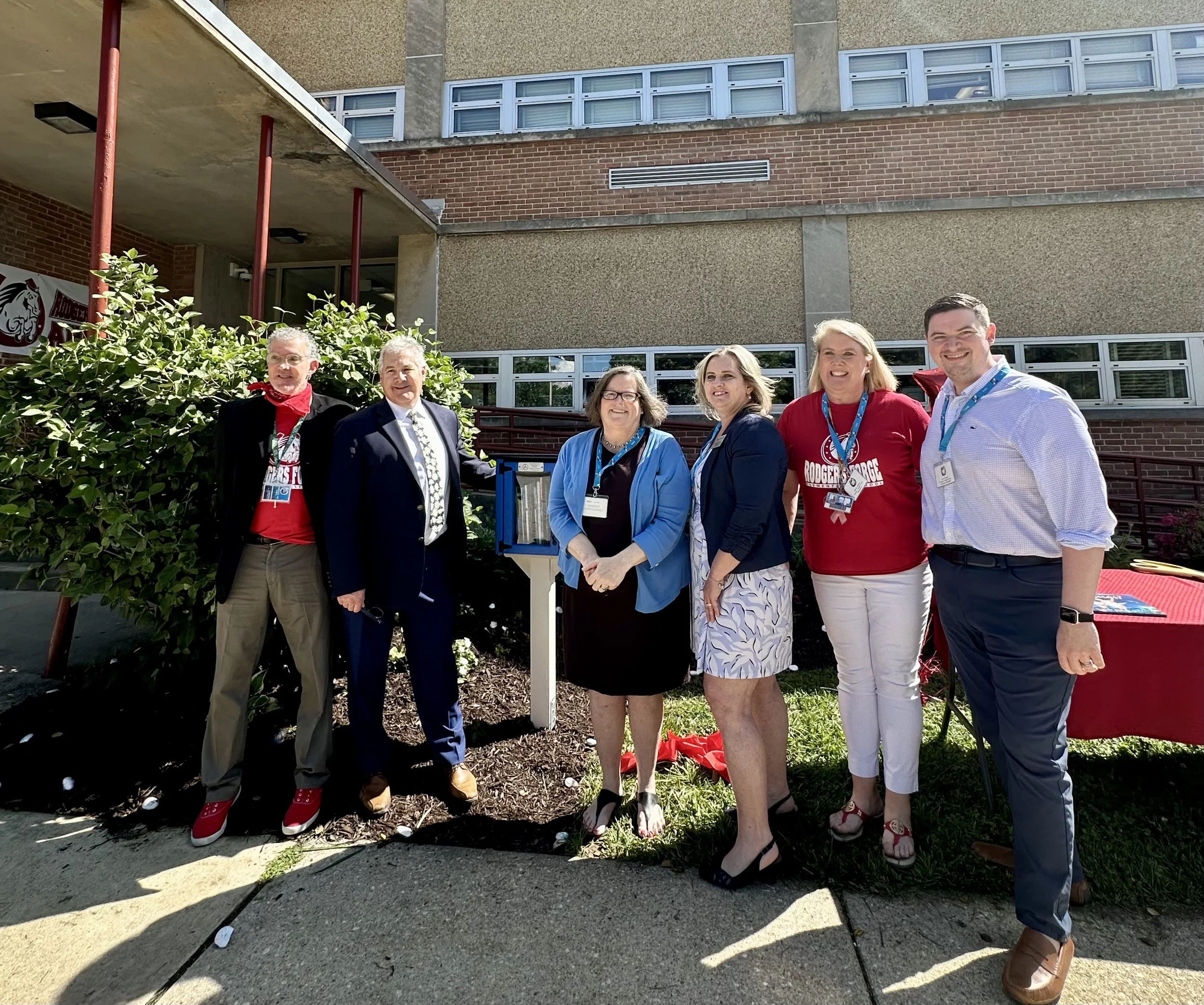 Rodgers Forge Little Library politicians and school officials.jpeg