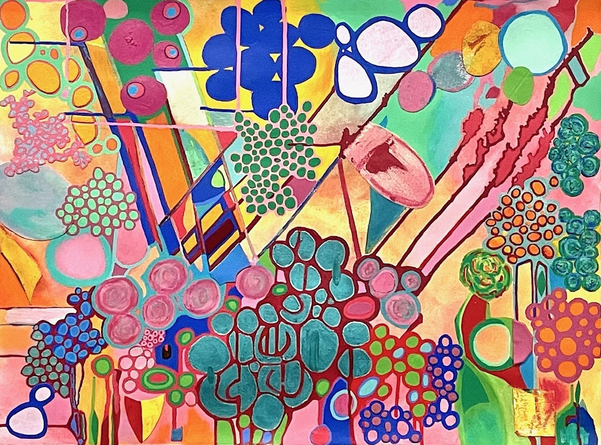  Diana 
 Acrylic, Oil, Pastel, Ink & Collage on Paper
 32" x 20" 
 2023 