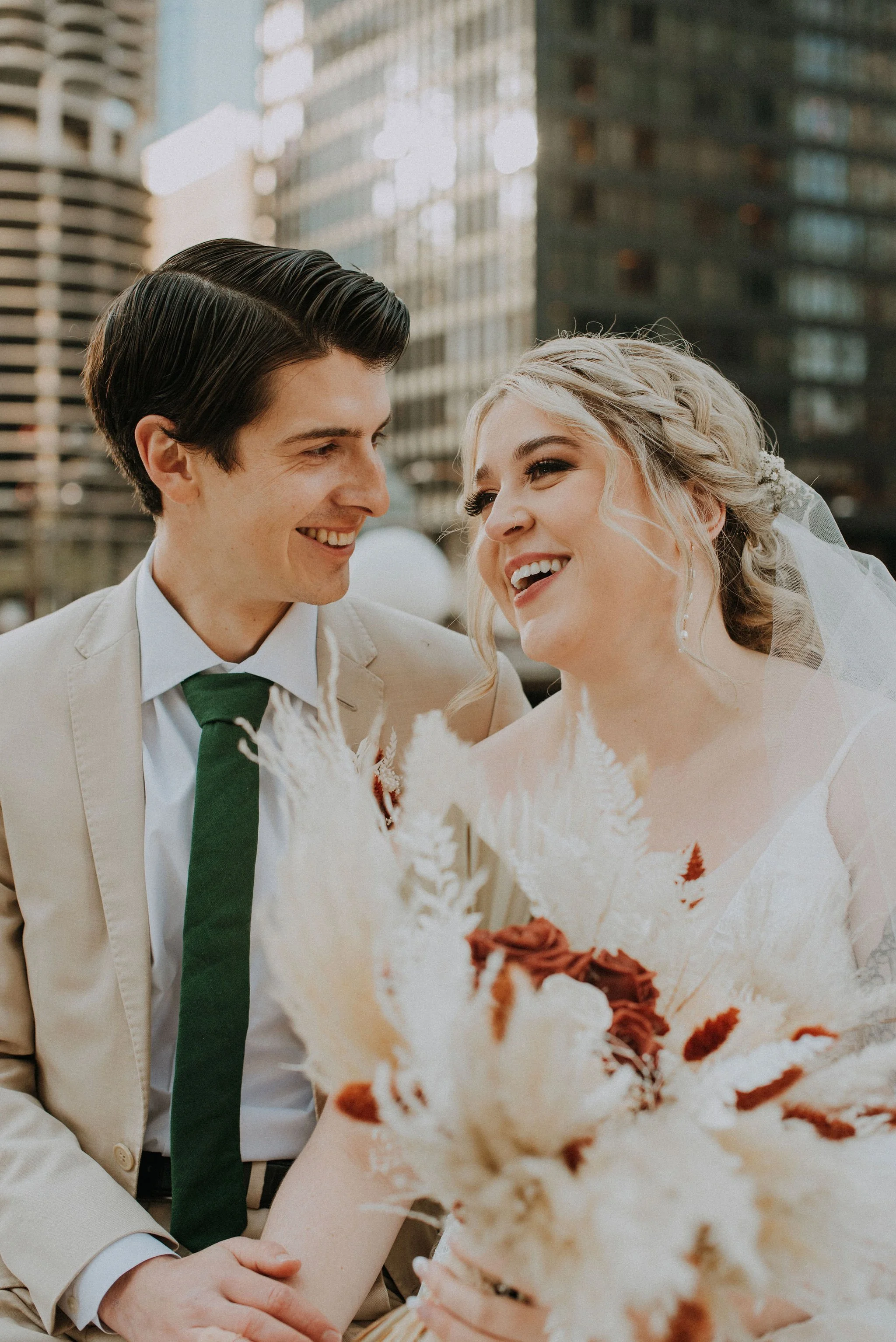 Golden October Wedding Downtown and Firehouse Chicago