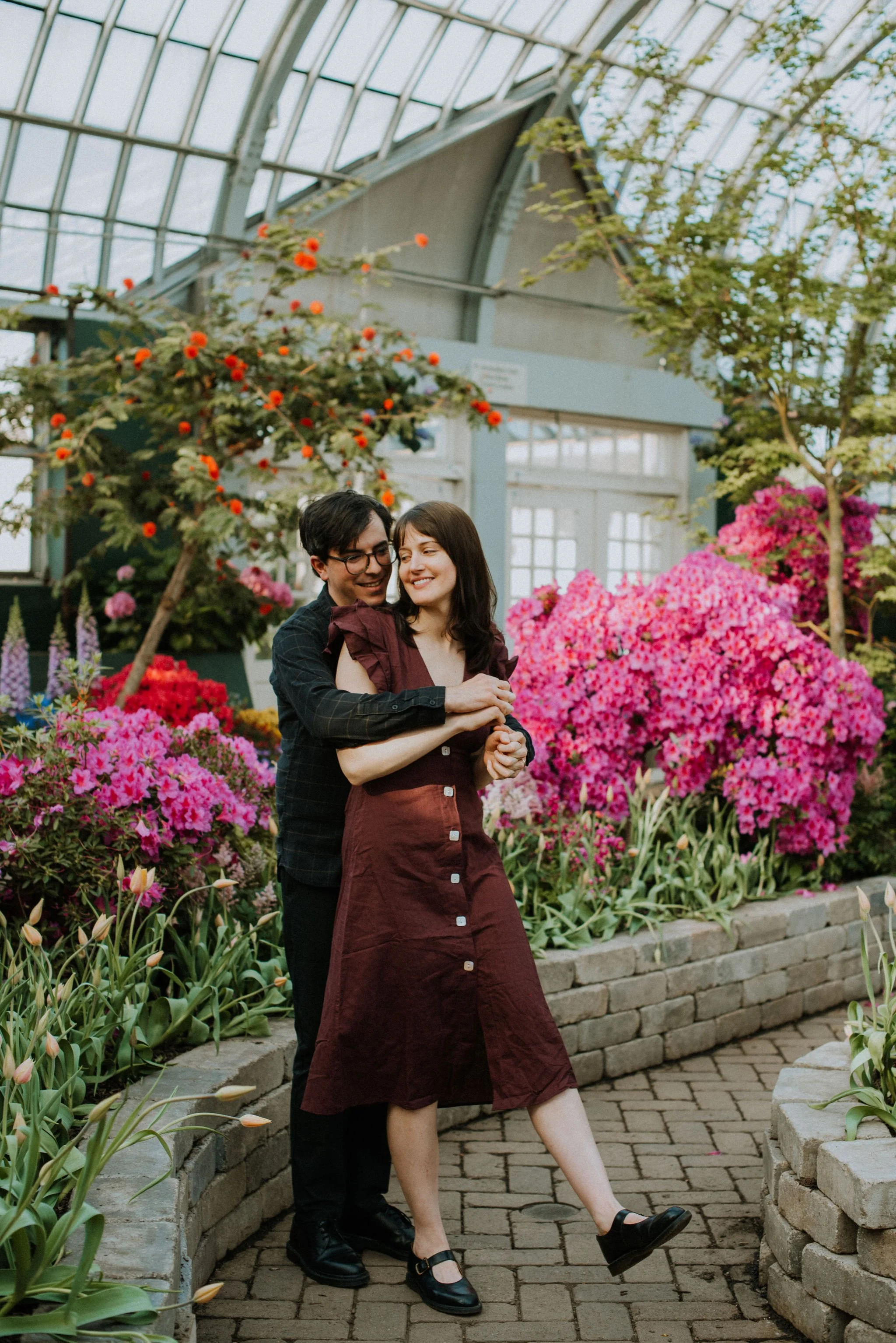 Engagement During The Garfield Park Conservatory Flower Show