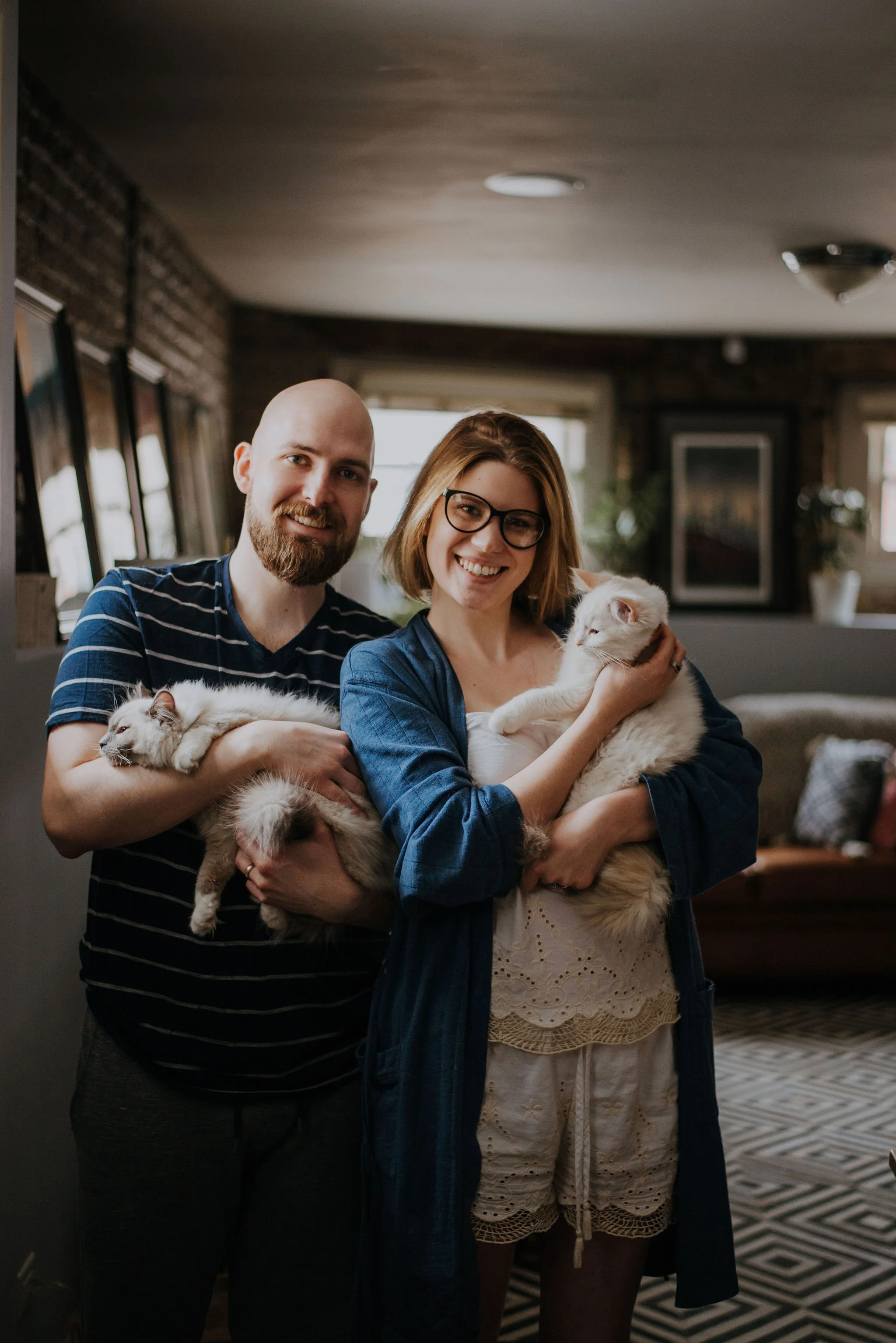 Comfy Couple Session with Their Ragdoll Kittens