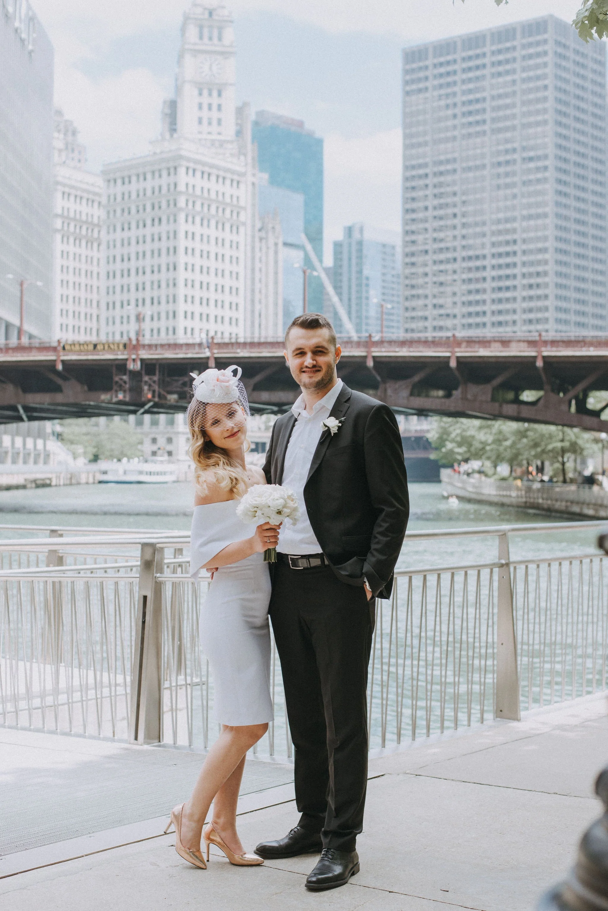Couple Celebrates Their Marriage Downtown 