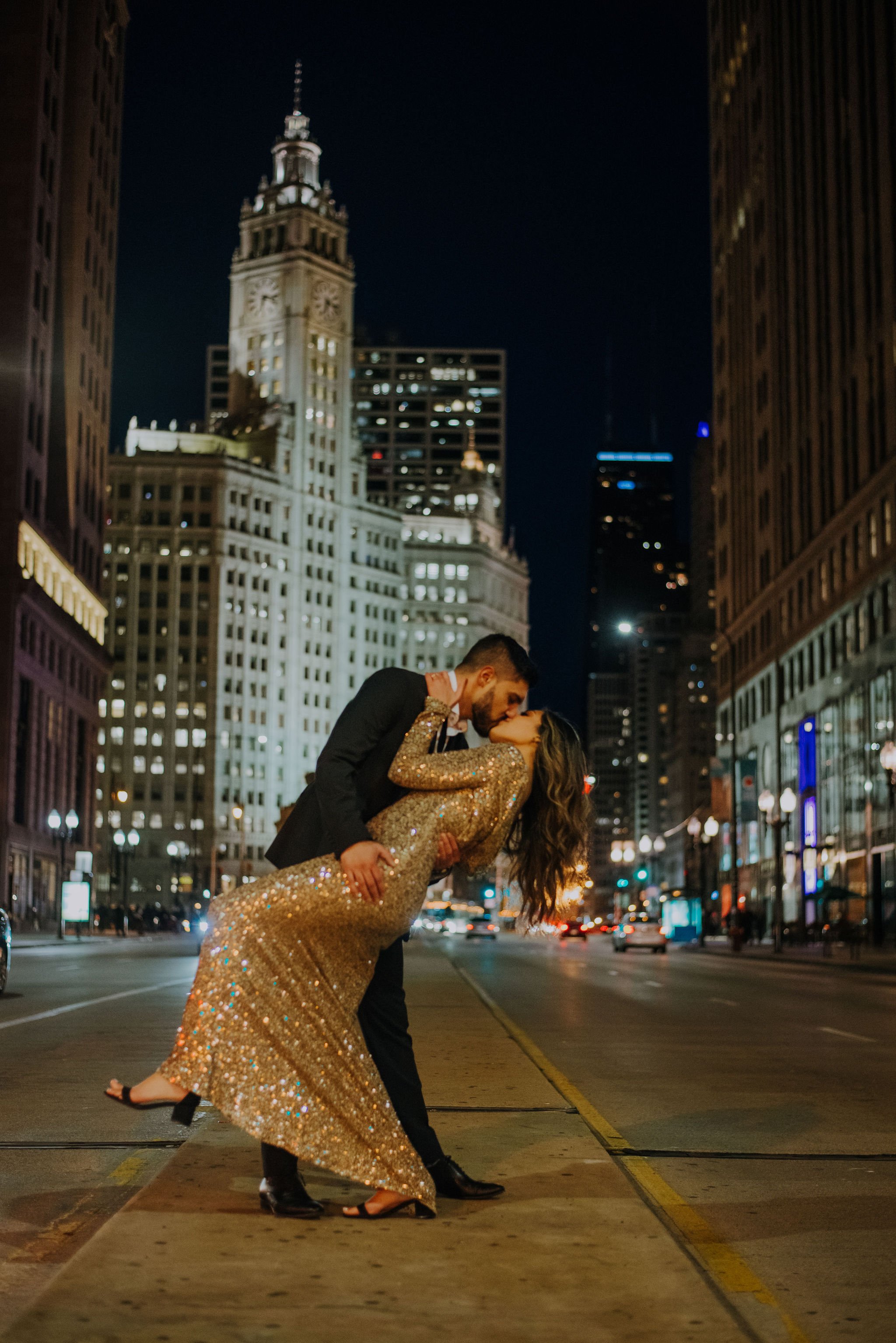 Black Tie Downtown Engagement