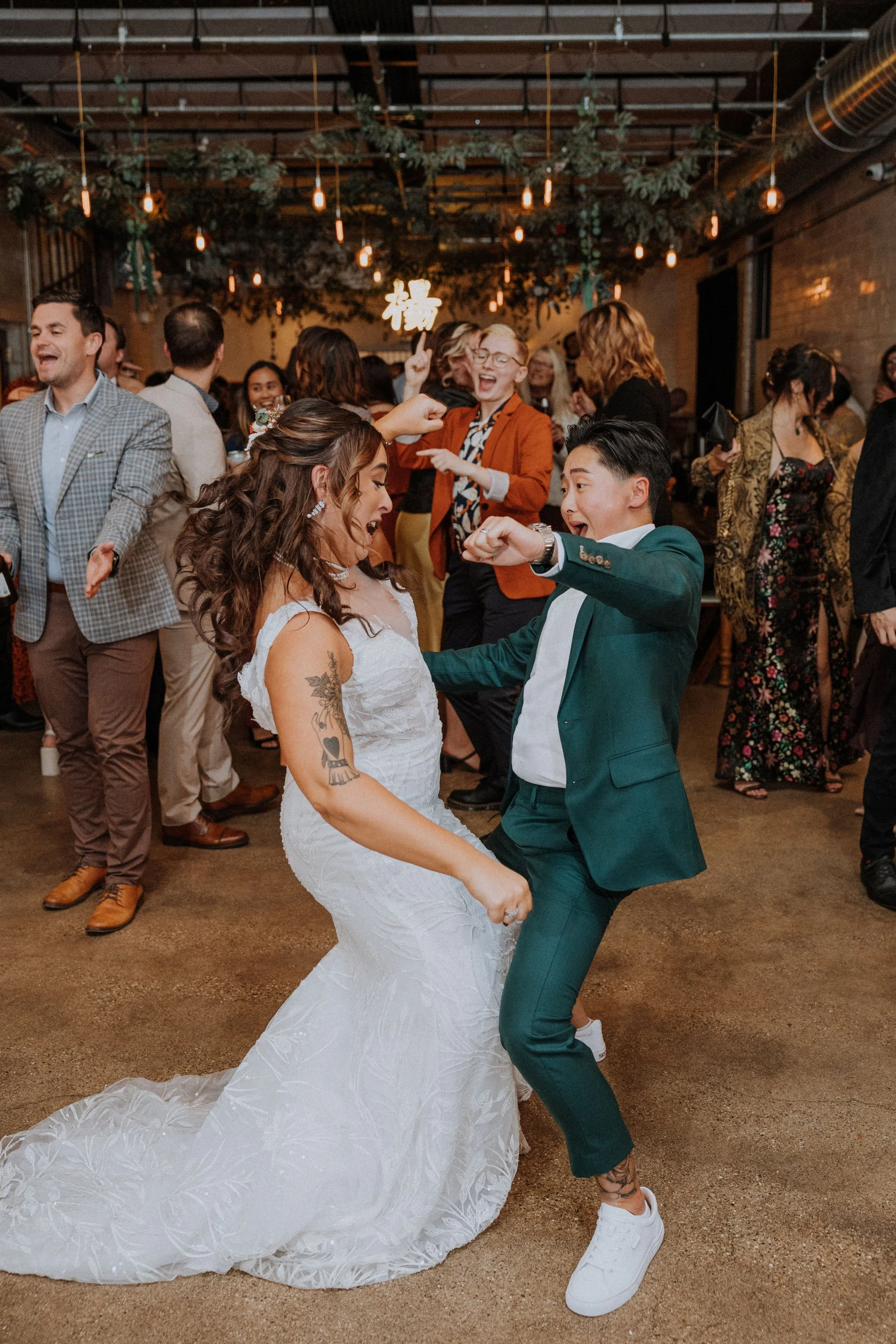 Disco Wedding at Firehouse Chicago with Traditional Tea Ceremony