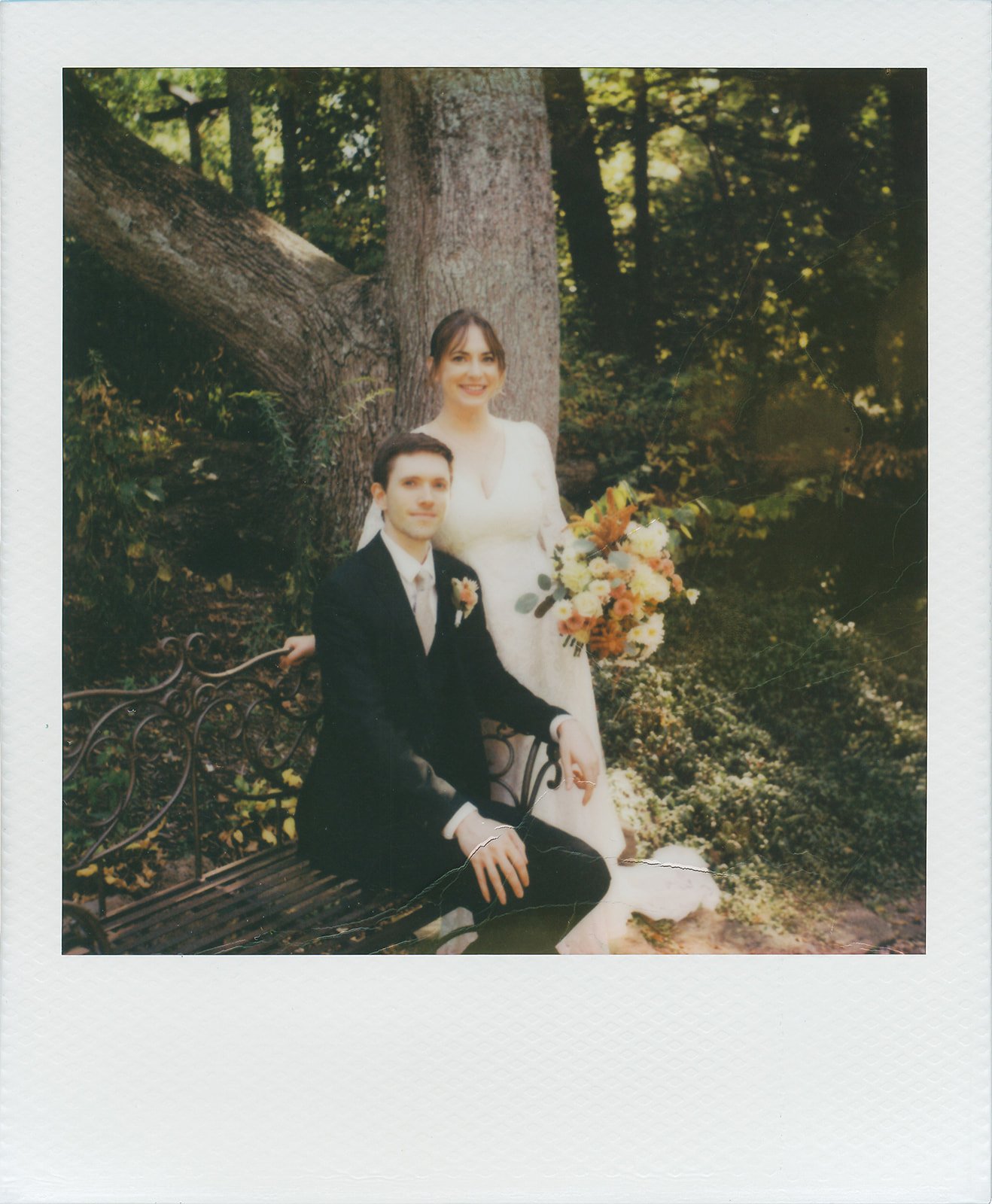 polaroid film wedding portrait
