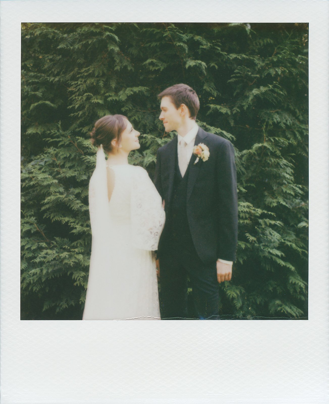 polaroid wedding portrait
