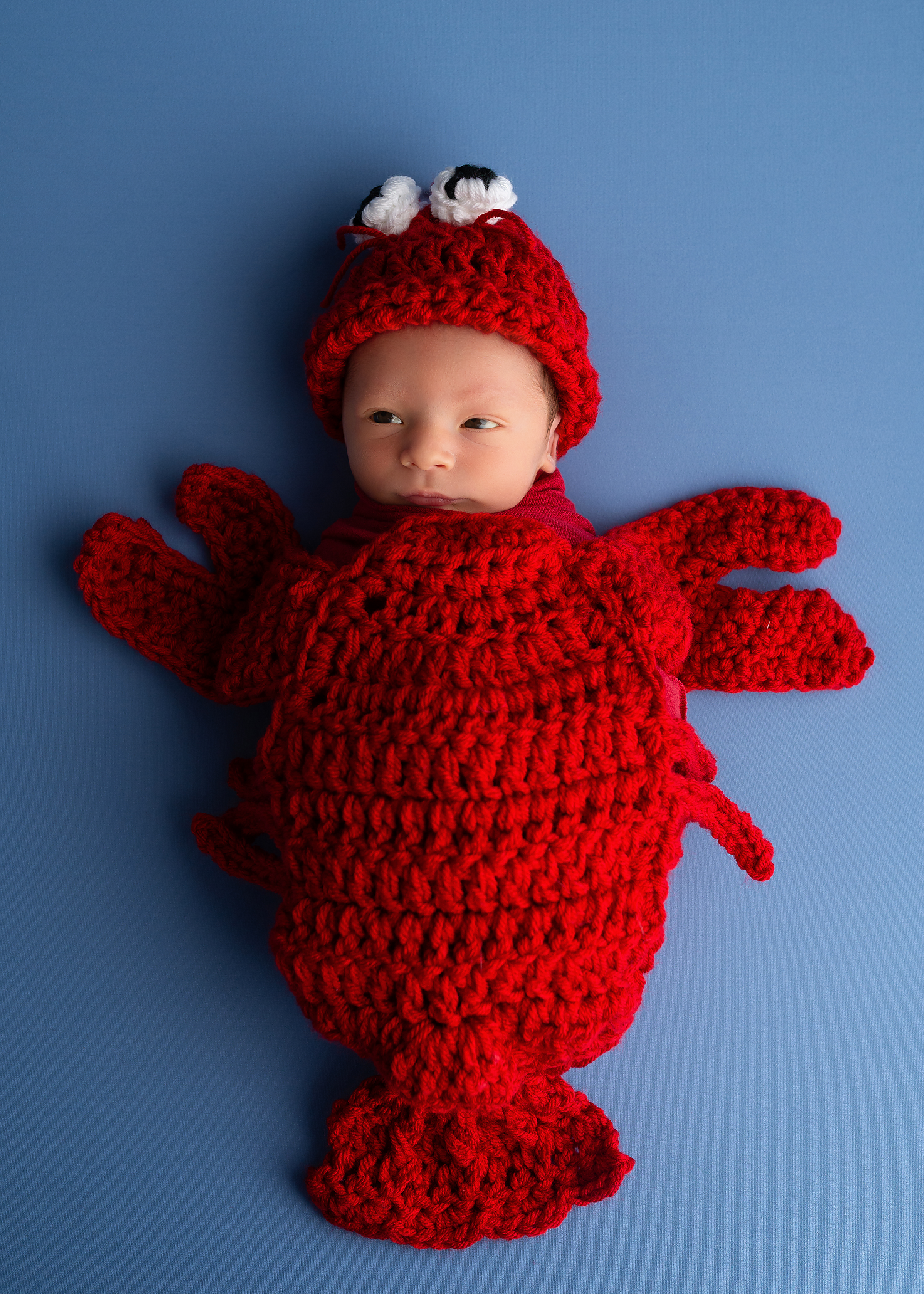 baby boy in lobster outfit
