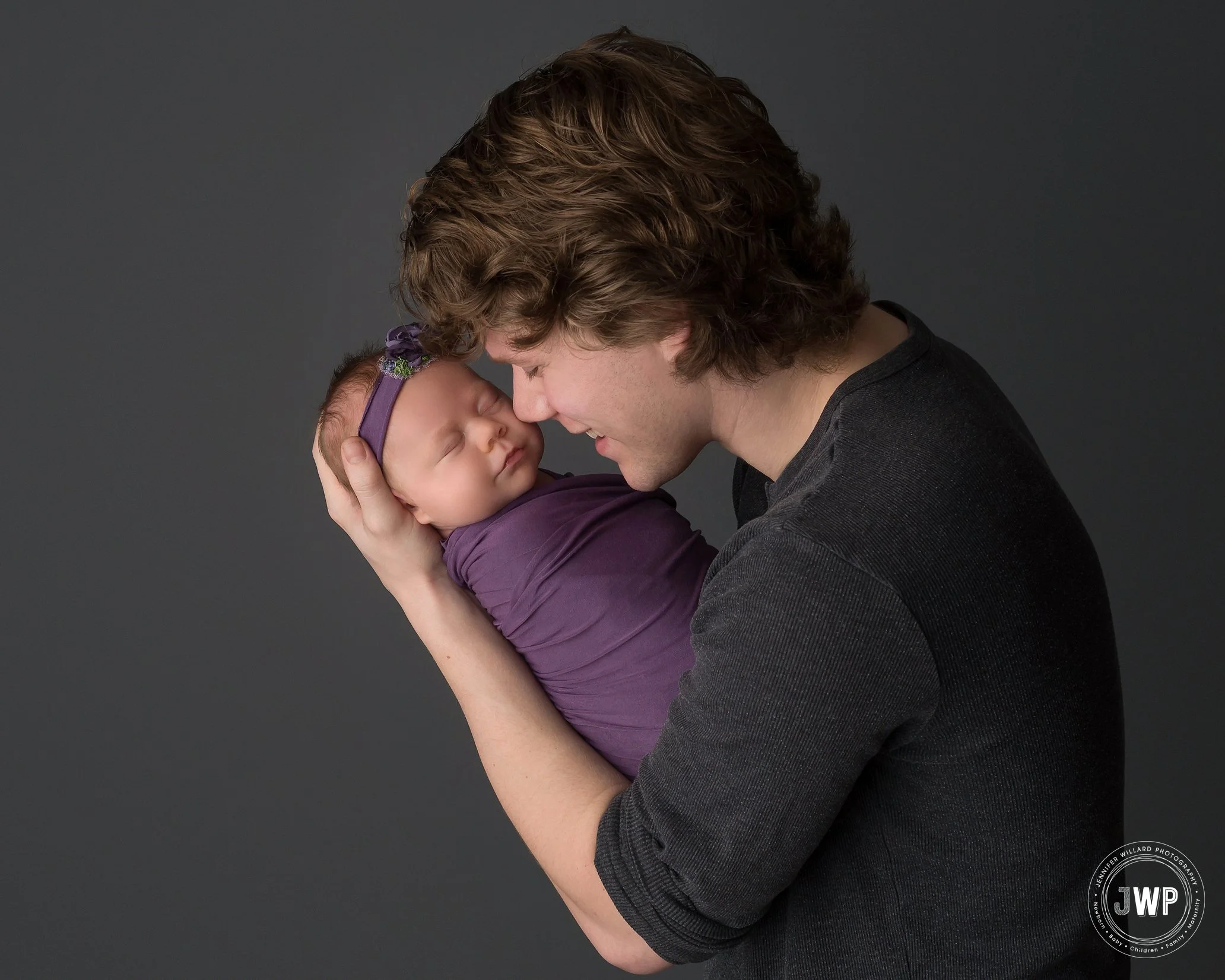 baby-girl-purple-wrap-Father-grey-shirt-grey-backdrop-Kingston-newborn-photographer copy.jpg