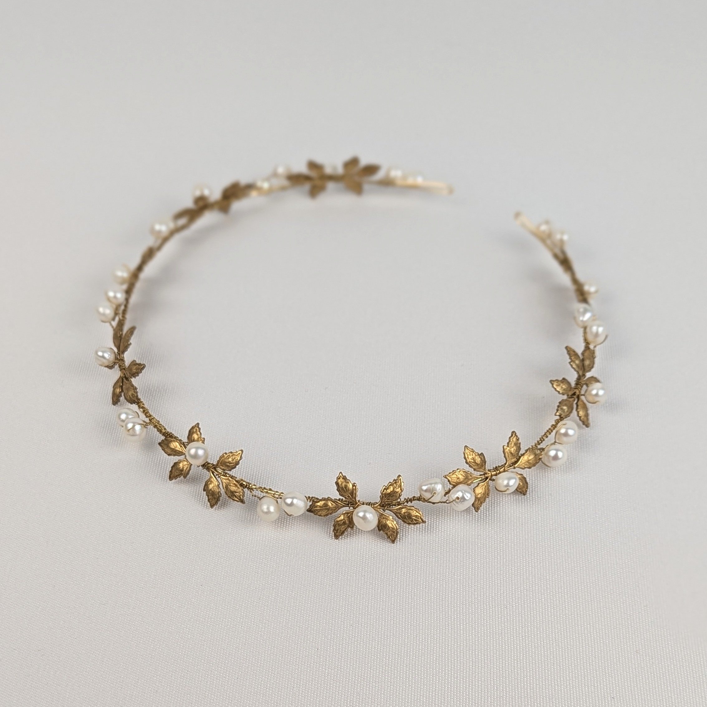 Juliet+Freshwater+Pearls+and+Brass+Leaves+Bridal+Headpiece+3.jpg