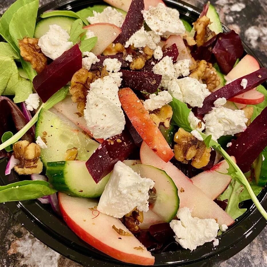 Weekly special salad! Roasted Beet &amp; Goat Cheese Salad w/ PinkLady Apple, Walnut, cucumber, red onion &amp; Beet Balsamic Vinaigrette. 

#rvafood #rvacoffee #rvalunch