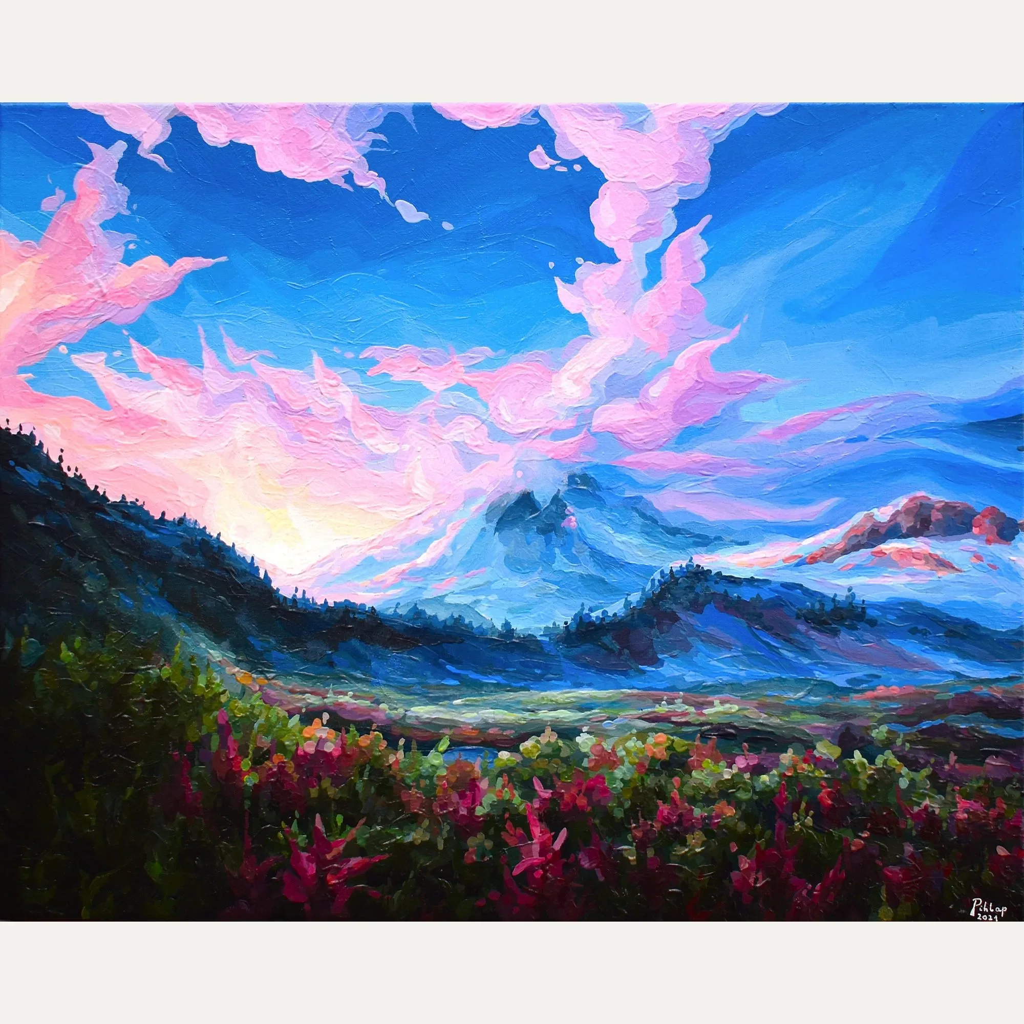 COLORFUL MOUNT RAINIER