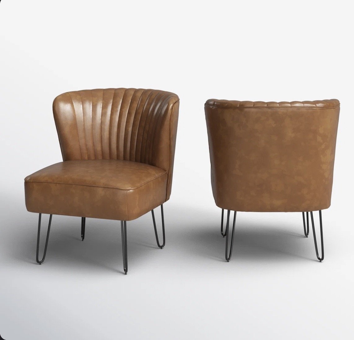 Faux leather chairs (2)-$40