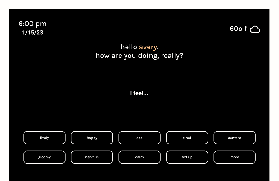 Reflect daily check-in screen