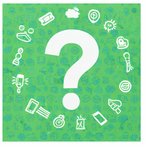 A large white question mark centered on a green background with various white icons related to World Kosher Day activities surrounding it.