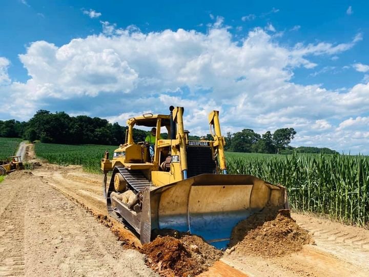 Dozer and Corn Field