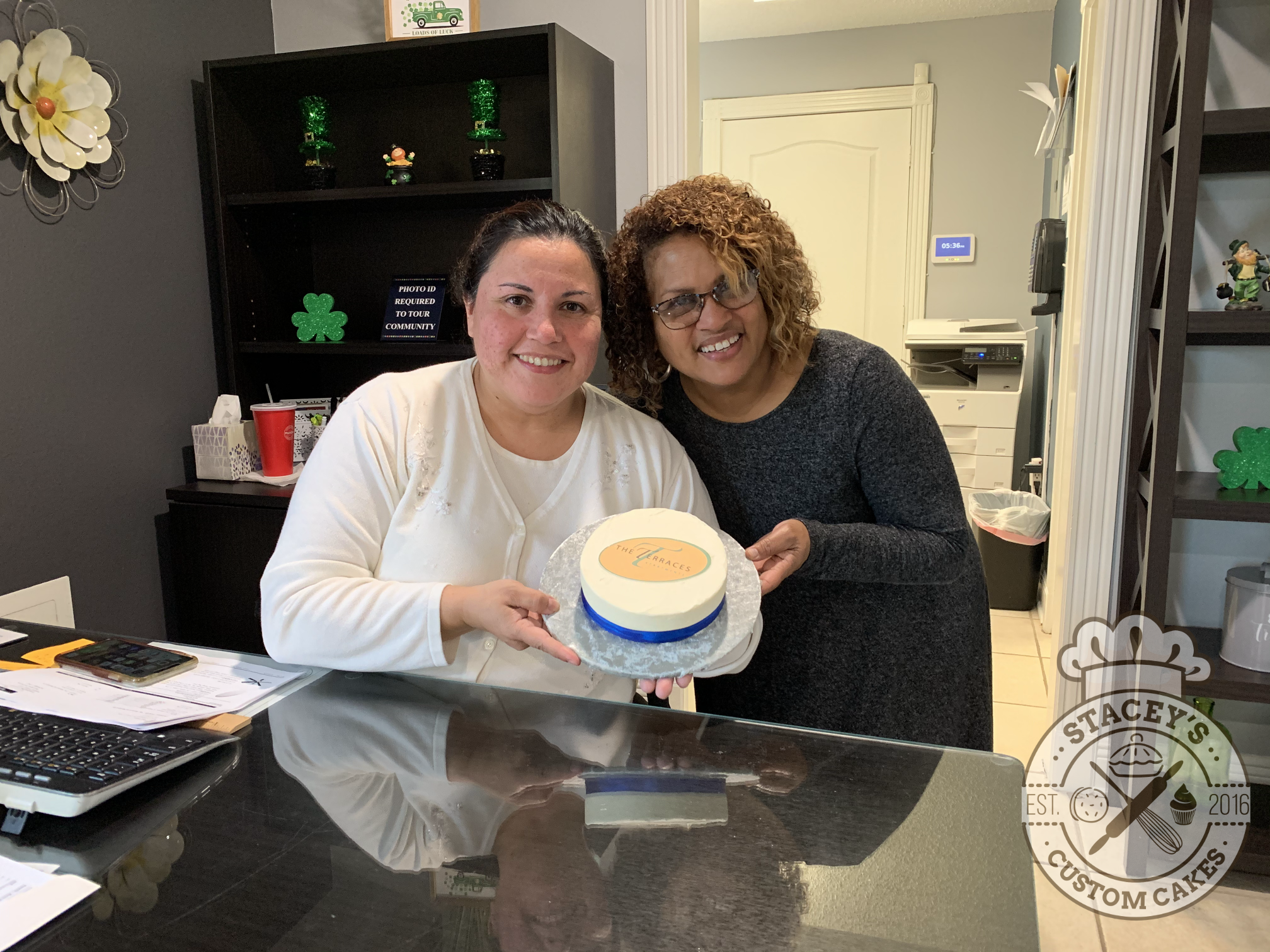 Custom edible print cake with corporate logo